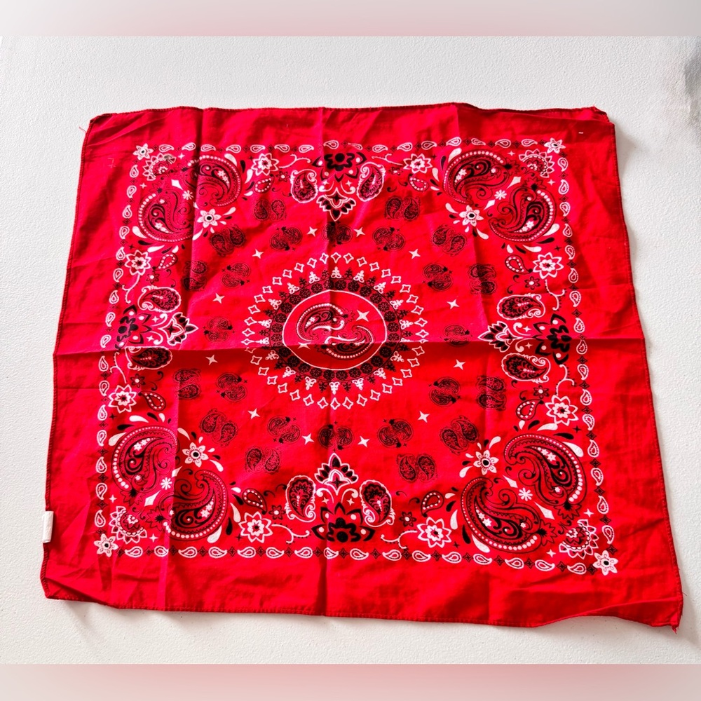 Classic Red Paisley Bandana Scarf